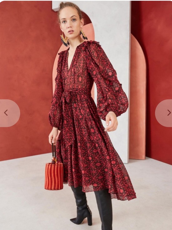 Ulla Johnson Dresses & Skirts - Ulla Johnson Aliya Silk Midi Dress 0 Fuchsia Floral Belted Wedding Guest